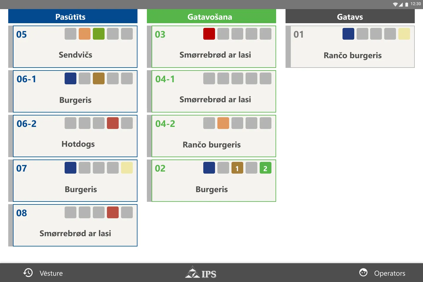 FFQ pasūtījumu sistēmas saskarne — 2