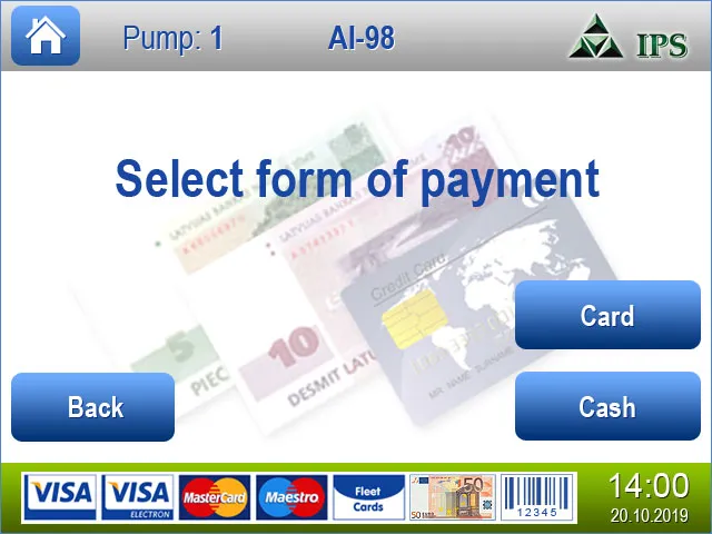 Outdoor payment terminal interface — 1